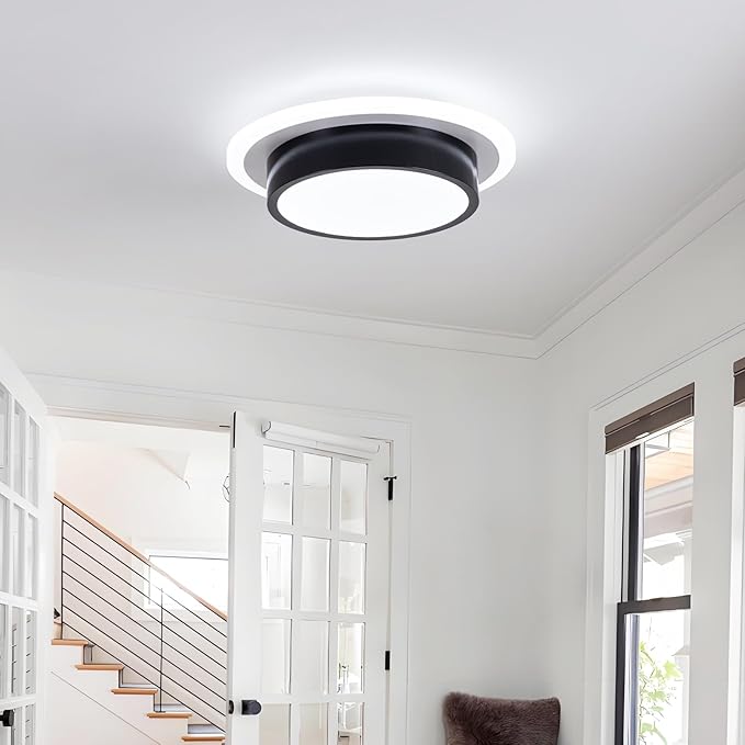 Modern LED Ceiling Light Fixtures, Flush Mount Light Fixture, Hallway Light Fixtures 32W 6000K, Round Kitchen Ceiling Light for Living Room Bedroom Bathroom Kitchen