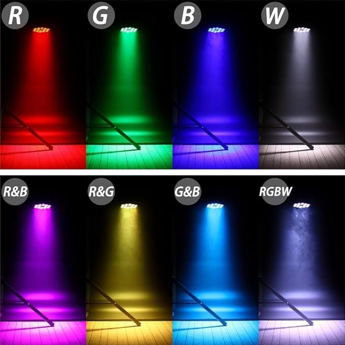Par Lights LED Stage Lights, U`King 18x12W RGBW 4-in-1 Uplights Stage Lighting Effect by DMX and Sound Activated Control Wash Light for Wedding Parties Church Club DJ Live Show (8 Packs)