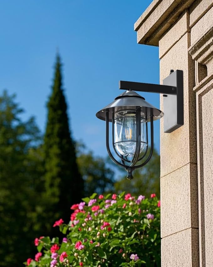 merley Porch Lights Outdoor Modern Wall Lights with Dusk to Dawn Sensor, Rust-Proof & Weather-Resistant Design, Easy to Install – Ideal for House