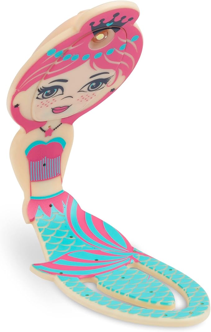 Gifts for Readers & Writers Bookmark Reading Light Mermaid Teal - 2in1 Clip On Bookmark Kids Book Light for Reading Night in Bed, Travel Cute Book Lights, Flexible 8 Lumen LED Lights for Books