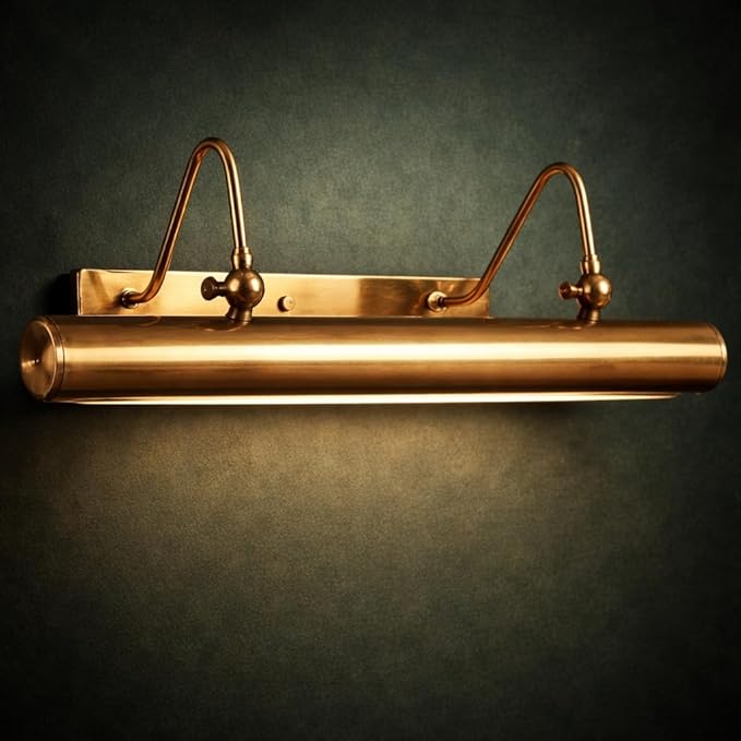 Luminaire Raw Brass Modern Painting Light - Vintage Vanity Dimmable Artwork Lighting Canvas - 270° Movable Sconce Framed Artwork, Wall Lighting for Picture Wall Light (Black Brass)