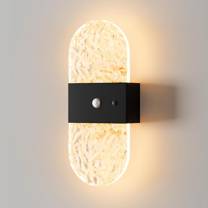 Magnetic Wall lamp Without Wiring,USB Charging Modell,Human-Sensing Ambient Night Light，led Wall lamp，No Wiring Required (Oval Style - Black)