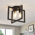 ZGLAOJT 3-Lights Ceiling Light Fixture,Industrial Black Semi Flush Mount Chandelier,Ceiling Lighting for Kitchen Living Room Bedroom Farmhouse Hallway Foyer
