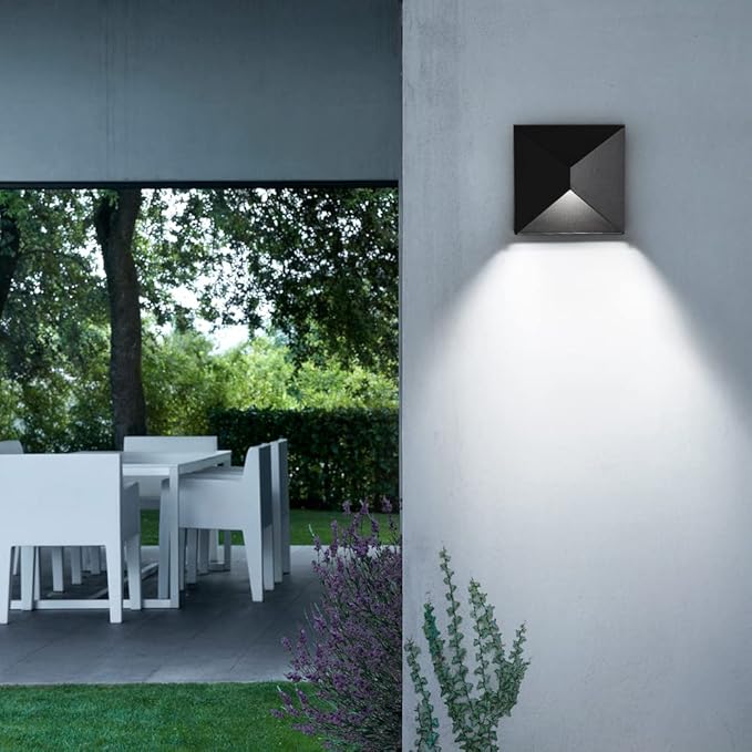 LED Outdoor Wall Light, Aluminum Outdoor Wall Sconce, 3000K/4000K/5000K Waterproof 8W Porch Lights, Aluminum Patio Wall Mount Lights Fixture for House Doorway Garage