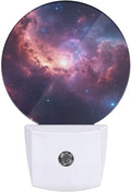 Plug-in Star-Filled Cosmic Night Light Pink and Purple Nebula Nightlight with Dusk to Dawn Sensor, Auto On/Off 0.5W Energy-Saving LED Lighting for Men Women Boys Girls Gift