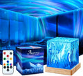 Aurora Borealis Night Light Projector, 16 Colors Rotating Water Ripple Northern Lights with Remote Control, Rechargeable Ocean Wave Projector for Bedroom Decor (Rechargeable)