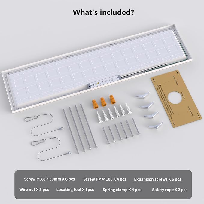 AIKVSXER 42 Pack 1x4 LED Flat Panel Light, 50W 5500LM Surface Mount Ceiling Fixture, 3CCT (3000K/4000K/5000K), Ultra-Thin 48In, 10-100% Triac Dimmable for Kitchen, Garage, Office, Basement