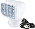 SEAFLO 360° Rotating Remote Control LED Searchlight, 10-30V, Auto-Reset, IP66 Waterproof, Marine Spotlight for Boats, Truck, Vehicles, CE & Rohs Certified (Wired Remote/White//Warm Light 2700K)