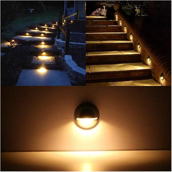 FVTLED Warm White Low Voltage LED Deck Lights kit Φ1.38 Outdoor Garden Yard Decoration Lamp Recessed Landscape Pathway Step Stair Warm White LED Lighting, Black