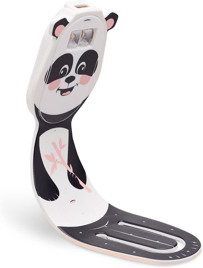Gifts for Readers & Writers Bookmark Reading Lights Panda 2in1 Clip On Bookmark Kids Light for Reading in Bed, Rechargeable Travel Cute Lights, 20 Lumen LED