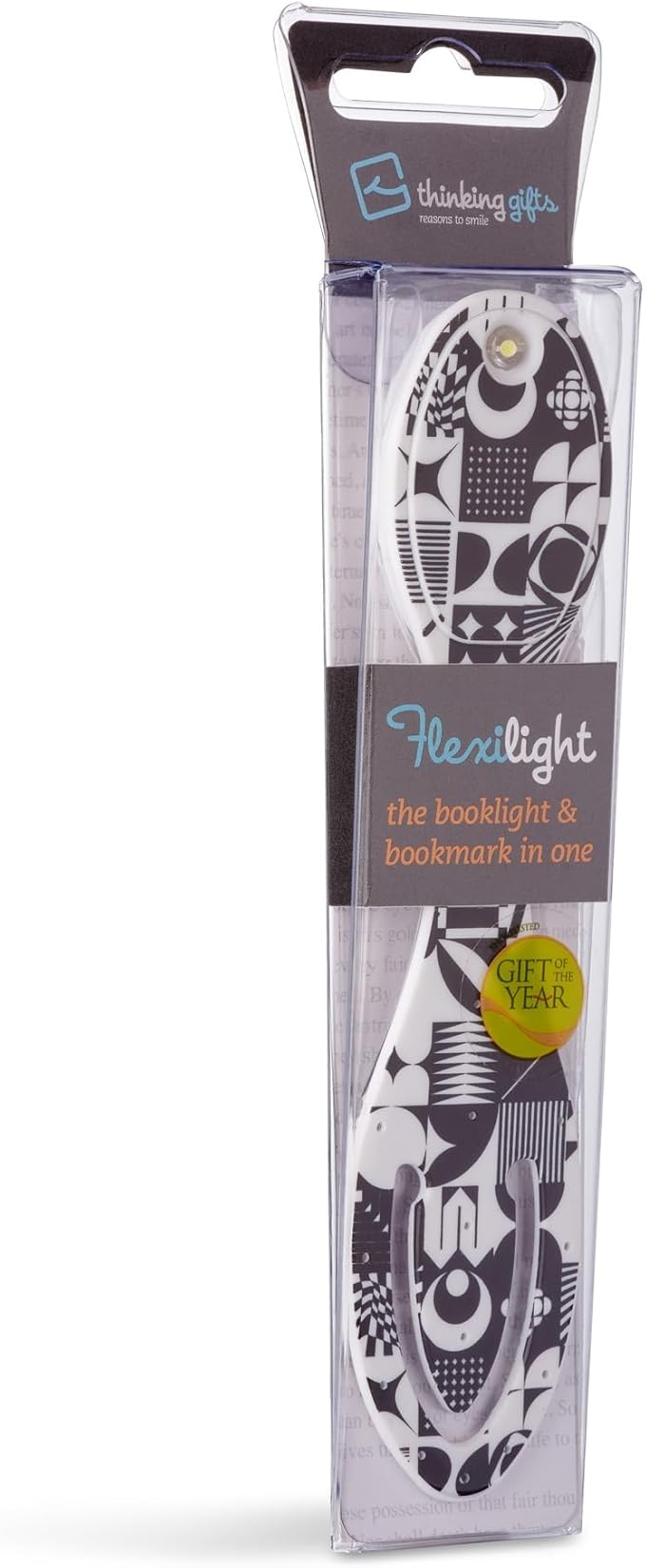 Gifts for Readers & Writers Bookmark Reading Light Black & White -2in1 Clip On Bookmark Mini Book Light for Reading in Bed, Battery Operated Travel LED Book Lights, Flexible 8 Lumen Lights for Books