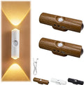 Rechargeable Smart LED Motion Sensor Ambient Light, Smart Sensor Magnetic Rechargeable LED Lights, Color Changing Motion Sensor Light, Wireless Magnetic Wall Lamp for Bedroom (2pcs 7colors brown)