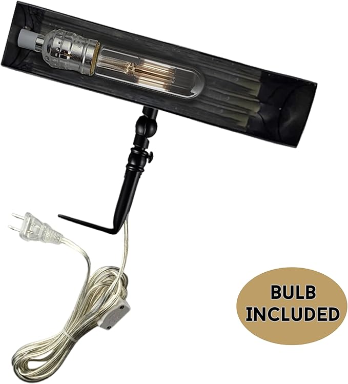 Royal Designs, Inc. Plug-in Picture Light, Gallery Lighting, 12 ft Cord with in-Line Hi/Low/Off Switch, PLP-2012-12-BLK-2, Black, 12.75 Inches, Pack of 2