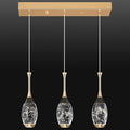 Modern Black Gold Pendant Light Dimmable LED Ceiling Light Fixtures Mini Teardrop Crystal Pendant Lighting for Kitchen Island Bedroom Hallway Entryway (3 Light，Champagne Gold)