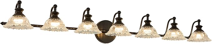 Black 7 Light Vanity Light Bathroom Light Fixtures