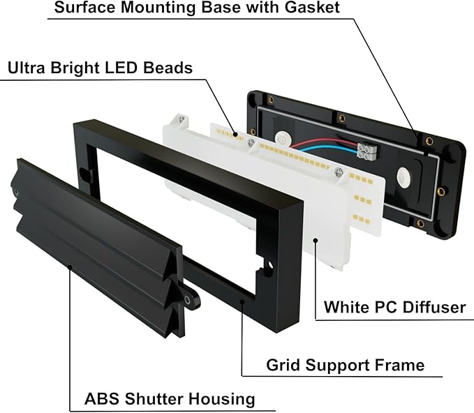ZONK Line Voltage LED Step Stair Lights Indoor Outdoor, 6W Waterproof IP65 Non-dimmable 4000K Deck Lighting for House, Retaing Wall Lights (6 Pack)