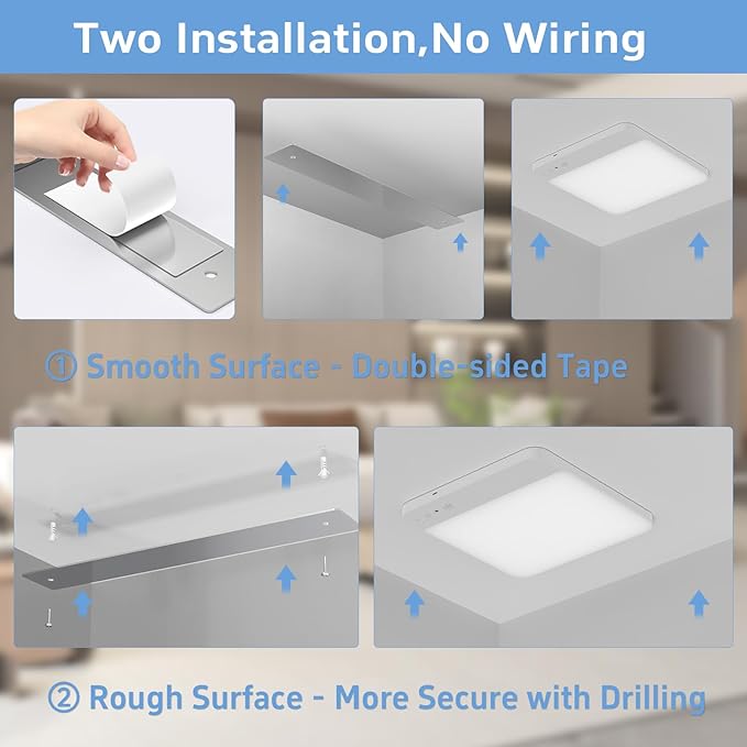 Rechargeable Motion Sensor Closet Light with Remote - Magnetic Wireless Ceiling Lights, 400LM Closet Lights Motion Sensored Indoor for Bathroom Shower Pantry Stairs Hallway