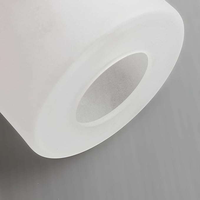 Frosted Glass Lamp Shade 2 Pack, Cylinder Glass Shade Replacement for Lighting Fixture Glass Globe with 1 5/8 Inch Fitter, G0035
