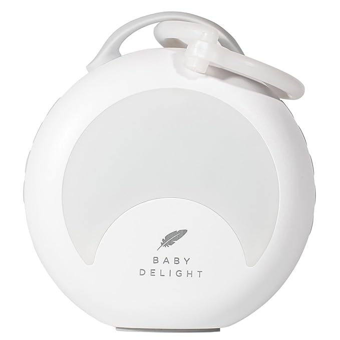 Baby Delight Dewdrop Sound Machine | Portable Baby Noise Machine & Travel Nightlight | 30 Sleep Sounds | Lullabies, Nature Sounds, White Noise & More | 8 Light Colors | Voice Recorder | Rechargeable