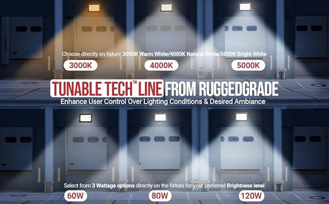 RuggedGrade 100W LED Wall Pack with Photocell + Motion Sensor - 11,600 Lumens - Durado IV Series - Color Selectable 3000K/4000K/5000K - Outdoor LED Wall Light - DLC 5.1 Premium