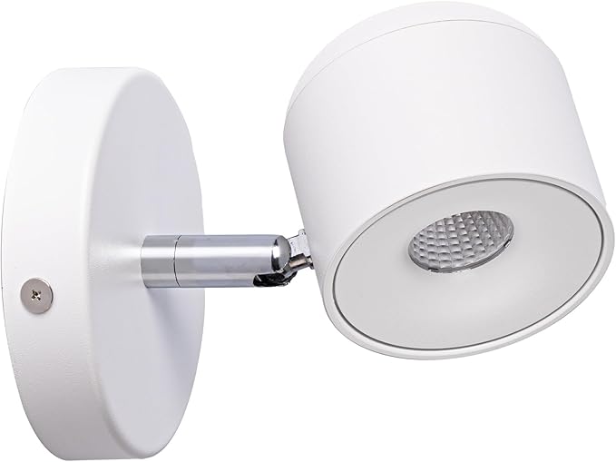 Aisilan White 7W Modern Dimmable Adjustable Wall Sconce Fixture LED COB Wall Spot Lighting Aluminum Bedside Reading Wall Light Warm White 3000K CRI 97