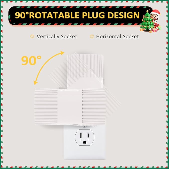 LED Night Lights Plug into Wall, Dusk to Dawn Sensor 7-Colors RGB Plug in Night Light, 90° Rotatable Modern NightLights 0-100LM Dimmable Nightlight for Christmas Bedroom Bathroom Hallway Stair, 2 Pack