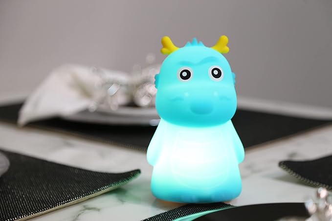 Cute Kids Night Light & Lamp - Portable Silicone Battery LED Nightlight for Kids Bedroom, Toddler, Baby - Nursery (Dragon)