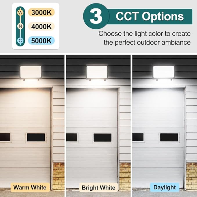 kadision LED Wall Pack with Dusk-to-Dawn Photocell, 120W/100W/80W Adjustable, 3000K/4000K/5000K Selectable, 15600lm 0-10V Dimmable Outdoor Security Lighting, 120-277V ETL Listed 4-Pack