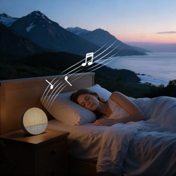 Stillstorm Sunrise Alarm Clock, Sound Machine, Fabric Dimmable Night Light for Heavy Sleepers, White Noise Machine for Baby, Dual Alarm Function 30 Sleep Sounds, Wake Up Light with 17 Effects