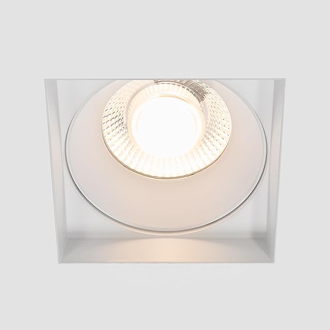 Maxxima 6” Trimless Ultra-Thin Square Recessed Anti-Glare LED Downlight, Canless IC Rated, 1800 Lumens 5 Color Temperature Selectable 2700K/3000K/3500K/4000K/5000K Dimmable, 90 CRI, J-Box Included