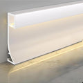 LED Aluminium Metal Baseboard Trim, Pearl White Finish 10 Pack 1.97 Inch x 8.2 Ft Total 82 Ft or 50mm x 2500mm LED Channel Line Light Aluminum Wall Base Board Cover Cove Molding Skirting Trim
