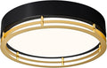 Dimmable Black and Gold Flush Mount Ceiling Light, Modern Round LED Ceiling Lights Fixture, Kitchen Flushmount Light for Bedroom Hallway Kitchen 2700 K-6000 K 5CCT