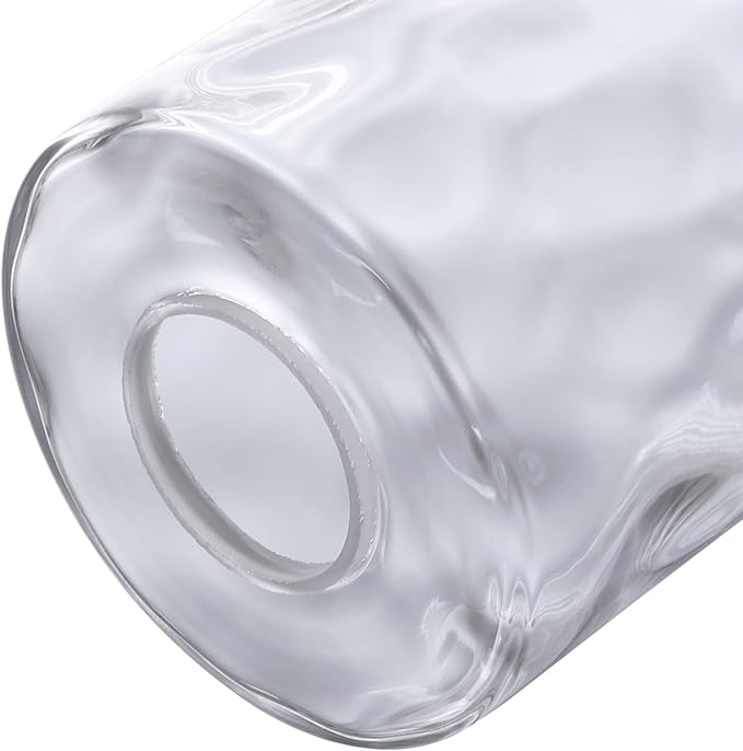 3 Pack Clear Hammered Glass Lamp Shade Replacement,4in Diameter 6in Tall, E26 Base 1-5/8 Inch Fitter, Cylinder Glass Globe Cover for Light Fixture