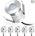 Gardencoin Recessed LED Deck Lights, Heavy Duty Soffit and Stair Lighting Outdoor, 1W 12-24V Low Voltage Landscape In Ground Well Light, Underwater Light Ultra Waterproof, Dimmable(3000K-6pack)