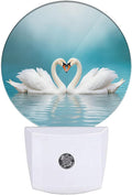 EKOBLA Swan Night Lights Plug into Wall Two Swans Over Lake LED Dusk to Dawn Plug-in Nightlights Auto Sensor for Home Indoor Bathroom Hallway Kitchen