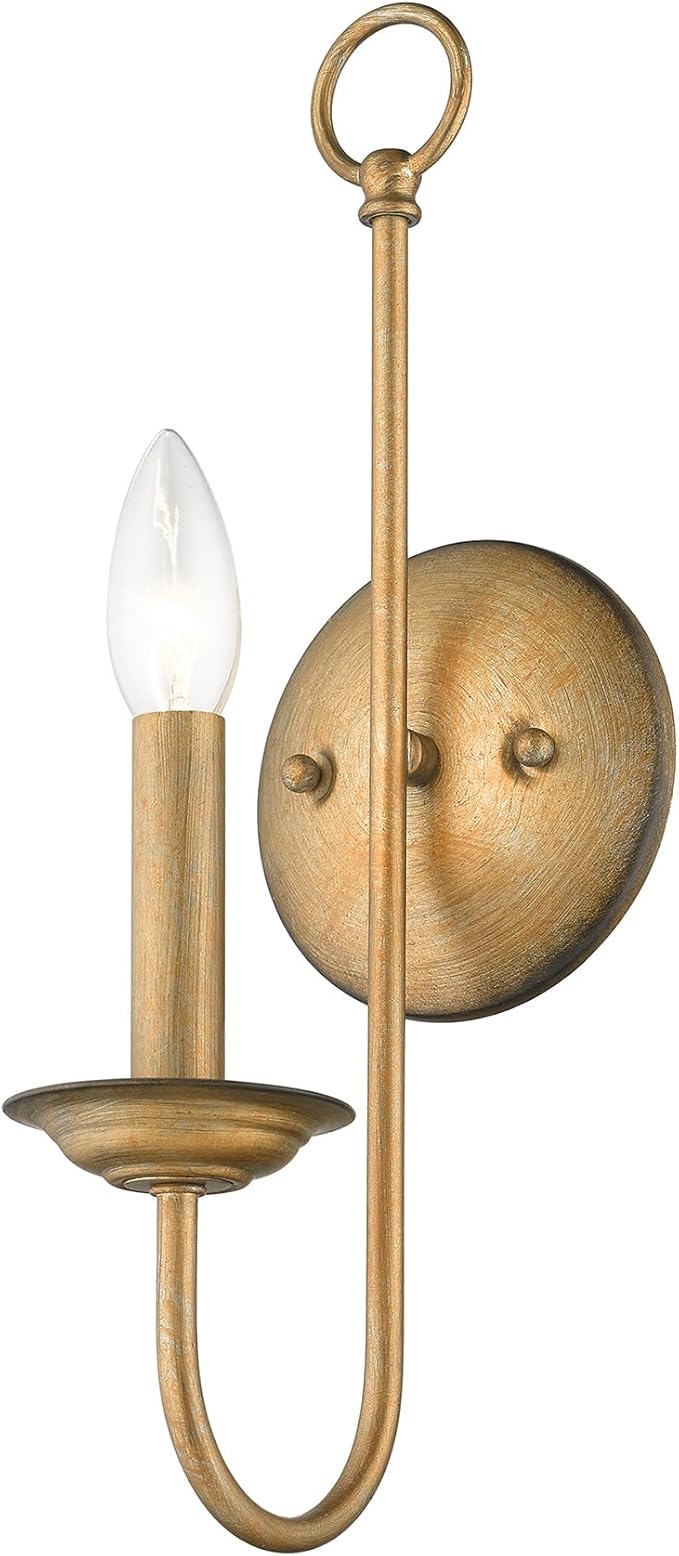Livex Lighting 42681-07 Steel Wall Sconce for Home Decor; Stylish Wall Decor, 1 Light Fixture Bronze Finish