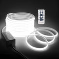 White COB Led Strip Lights 82FT Led Rope Lights Outdoor Waterproof for Patio Garden Building Commerical Decor Dimmable Flexible Cob Lights with Remote Daylight White 6000k 25M