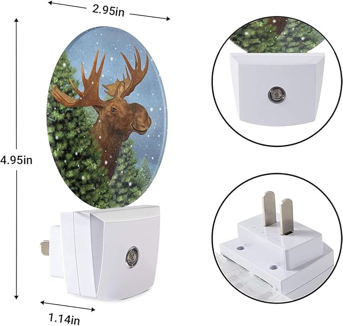 EKOBLA Plug in Reindeer Night Light Galaxy Deer Antler Elk Animal Night Lights Plug into Wall for Christmas Home Decor LED Plug-in Nightlights