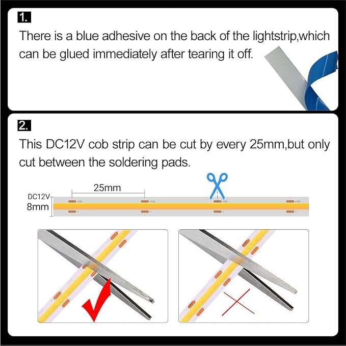 HAMRVL Shelf Lights, 16.4ft 12V COB LED Strip Light with Dimmer and Transformer, Dimmable LED Strip Lights for Bookcase, Cuttable 4000K Natural White Tape Lights for Kitchen Cabinet, Counter Shelf