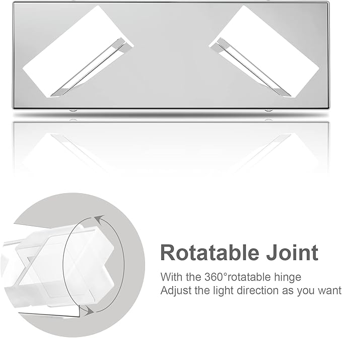 Ralbay Modern LED Vanity Light 2 Light Acrylic Stainless Steel for Bathroom Vanity Lighting Fixtures Cool White 6000K