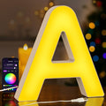 Light Up LED Letter Lights – USB Powered Color Changing Alphabet Sign, APP Controlled Night Light for Bedroom, Party, Birthday, Christmas & Valentine Decorations, A