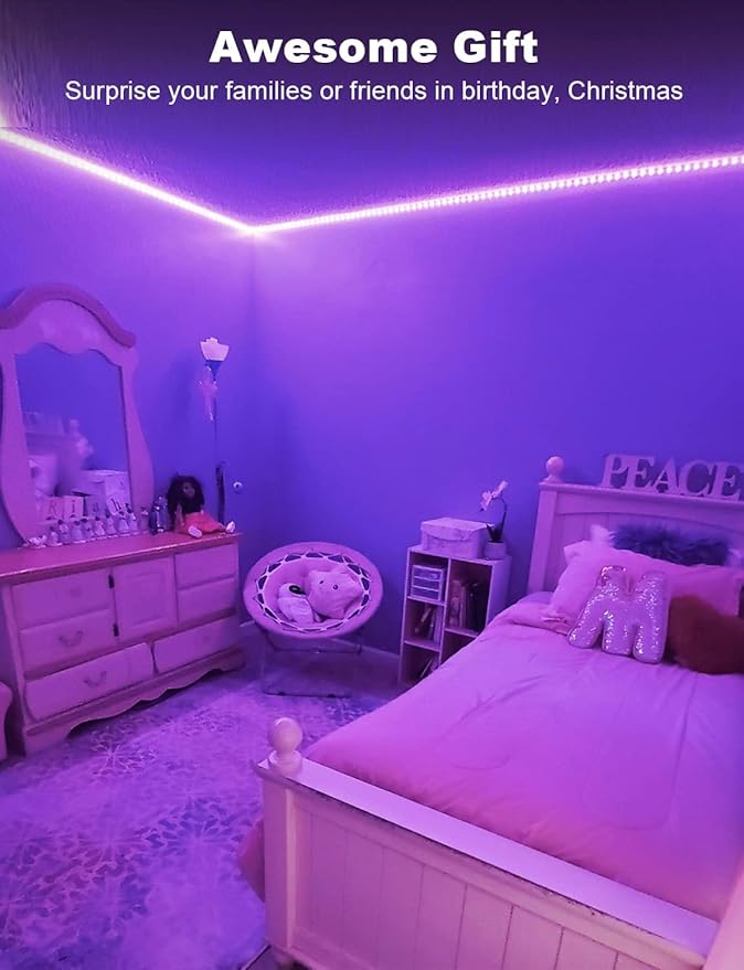 DAYBETTER Smart RGB Led Strip Lights, 300ft Led Lights for Bedroom with App Control, Multicolor Changing Led Light Strips Apply for Home Decor, Living Room, Kitchen, Home Party Decoration