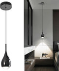 Pendant Lights Kitchen Island, Modern Black Pendant Light fixtures, LED Dimmable Hanging Pendant Lighting for Over Sink,Bar,Dining Room,Bedside,Lens COB 4000K(1-Pack)
