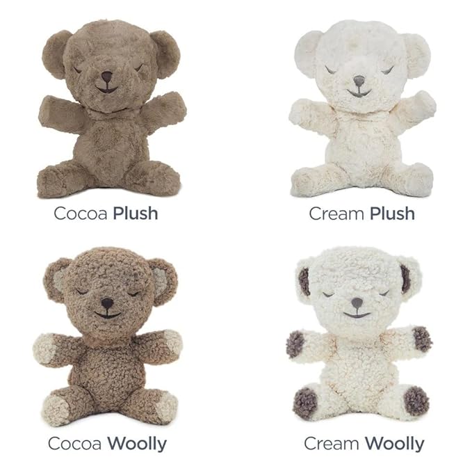 SNOObear White Noise Machine - Cry-Activated Plush Baby Sleep Soother - Cocoa Woolly