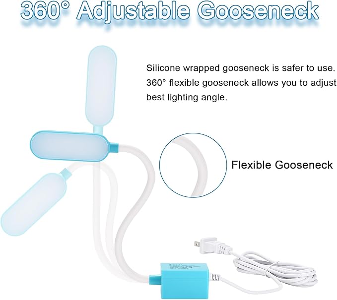 Magnetic Work Light with Flexible Gooseneck & Touch Control - 3-Level Dimmable, Sewing Lamp for Workshop Sewing Machines, Lathes, Mills, Drills