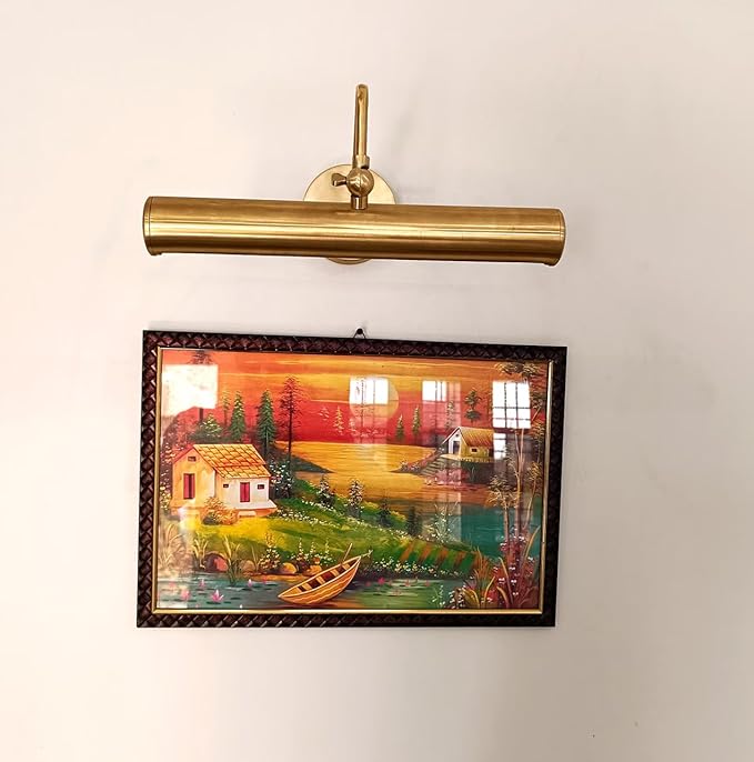 Adjustable Brass Picture Light - Modern Wall-Mounted Art Light Fixture - brass Gallery Light for Paintings, Artwork, Mirrors Display Walls - Hardwired Picture Light Lamp (Polished Chrome, 10 inches)