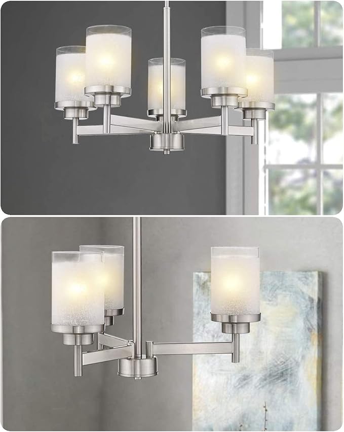 3-Pack White Linen Frosted Glass Lamp Shade, Glass Shade Covers Replacements for Light Fixtures, 1.65 Inch Fitter Globes Lampshades for Chandelier Wall Sconces Pendant Lights Bath Vanity Lights