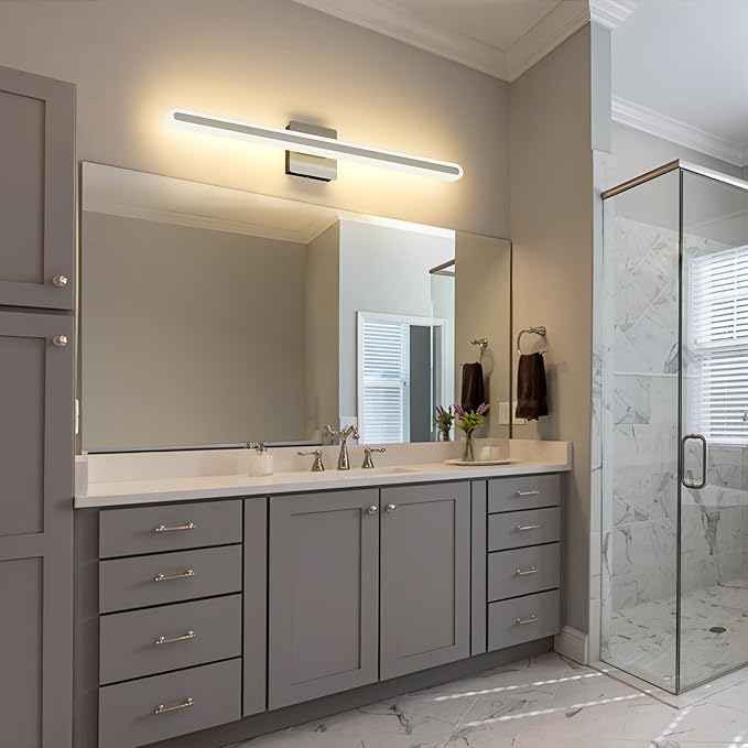 Joosenhouse Brushed Nickel Vanity Lights for Bathroom - 31.5 Inch 24W LED Bathroom Light Bar with 5CCT Dimmable, Modern Bathroomakeup Mirror Lights