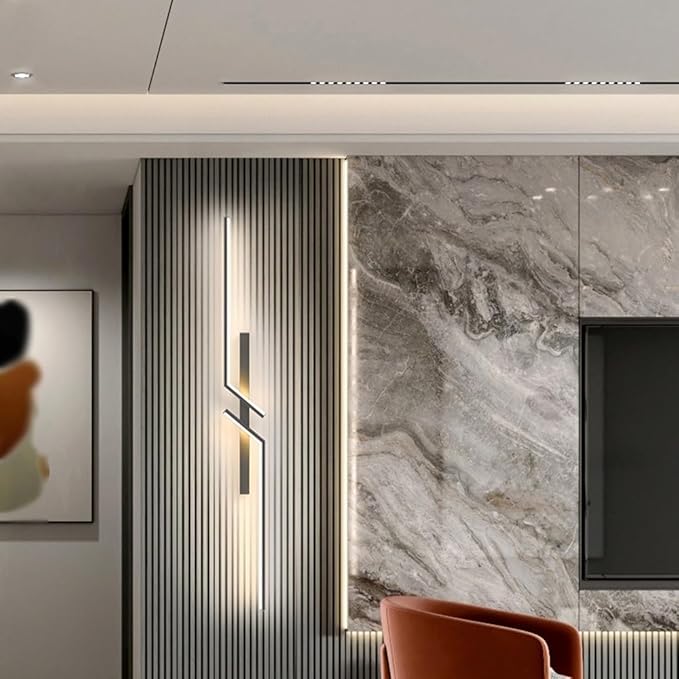 Modern Linear Wall Sconce, Minimalist Black LED Wall Light, Geometric Contemporary Wall Decor Wall Light for Living Room, Bedroom Background, Hallway Accent Lighting