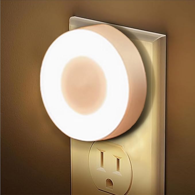 VAVOFO LED Night Light with Auto Sensor, 4 Pack, 2900-3200K Warm White, Plug-in Wall Night Lamp, Soft Glow, Energy Efficient, Ideal for Bedroom, Hallway, Nursery, and Bathroom（White）
